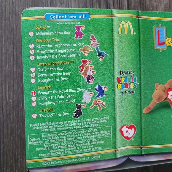 Peanut The Royal Blue Elephant Legend TY Beanie Baby Plush McDonalds Vintage NEW - Picture 4 of 8